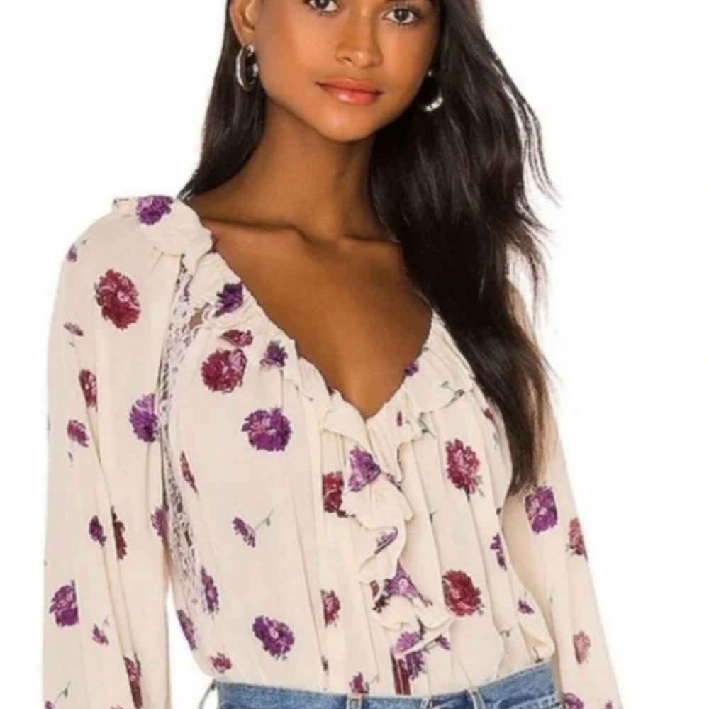 NWOT Intimately Free People Poppy Ruffle Bodysuit Size Small